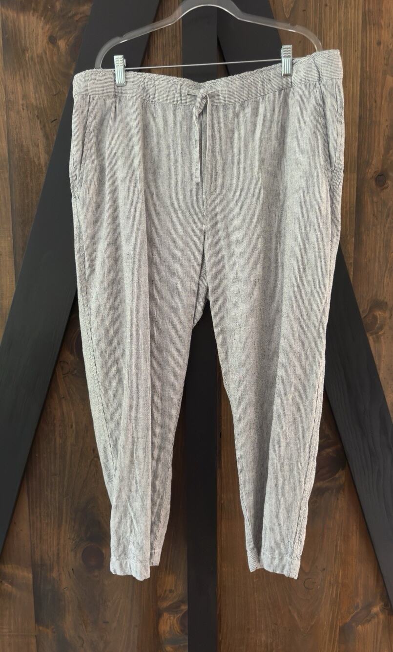 Gap Easy Pant Women’s Linen Blend Striped Size XL NWOT